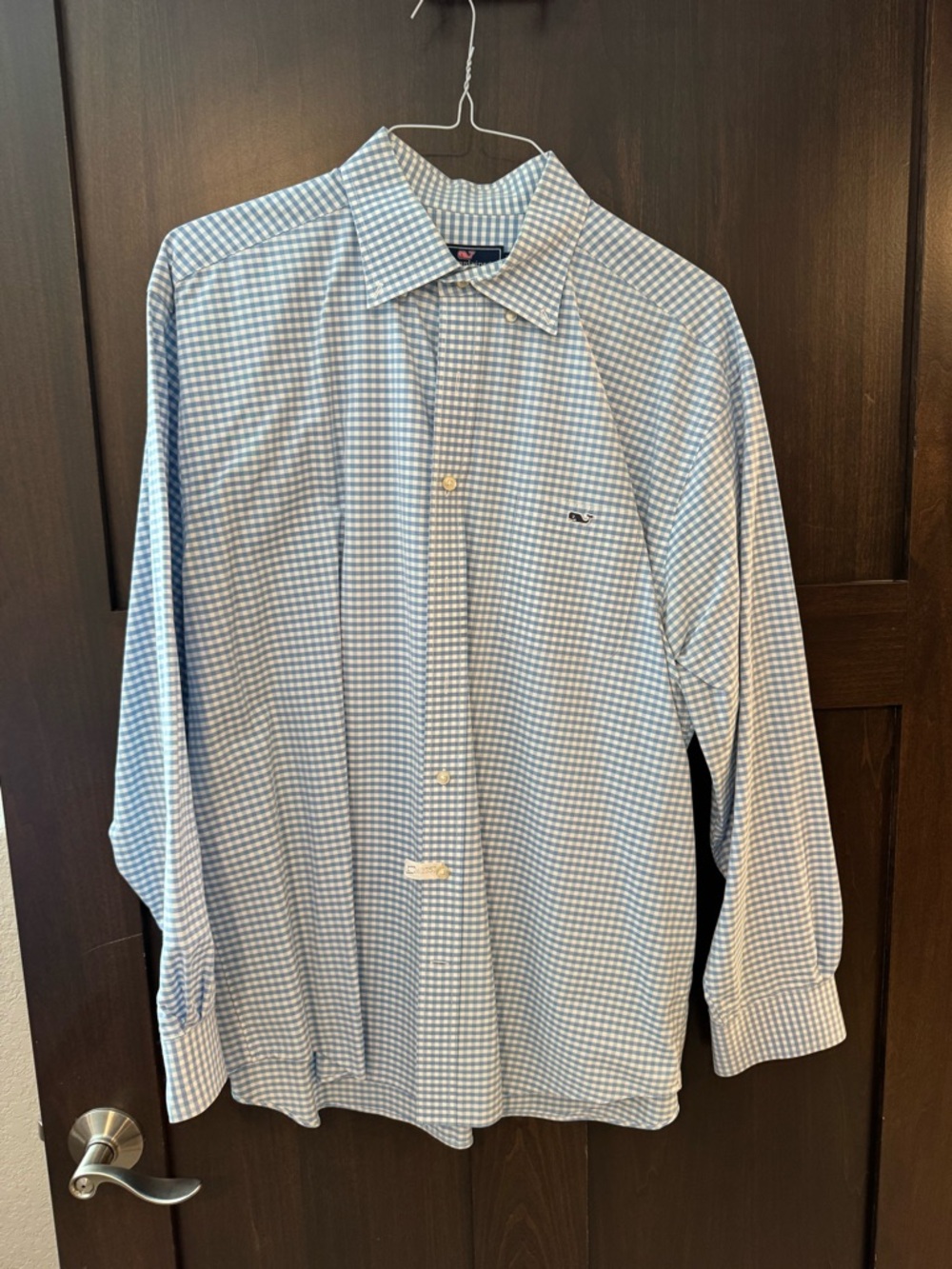 Vineyard Vines Blue and White Gingham Dress Shirt